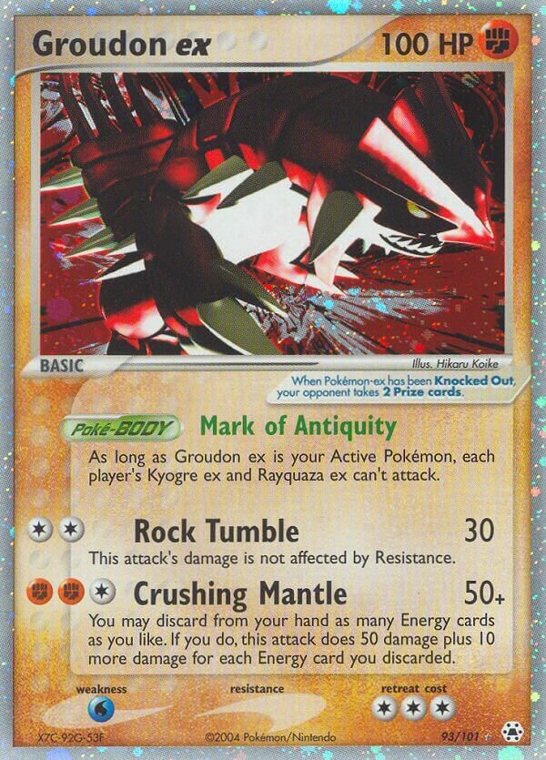 Groudon ex 093 — EX Leggende Nascoste (Italian Pokémon TCG card)
