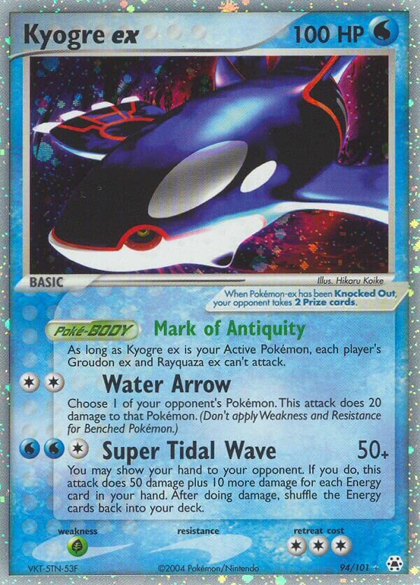Kyogre ex 094 — EX Leggende Nascoste (Italian Pokémon TCG card)