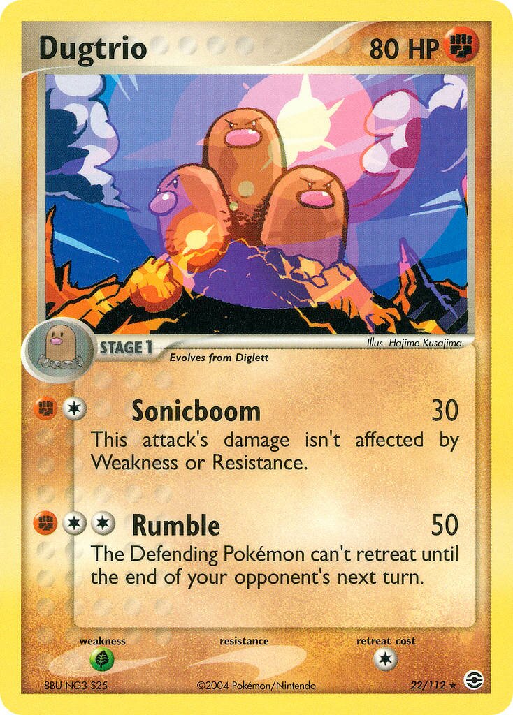 Dugtrio 022 — EX RossoFuoco e VerdeFoglia (Italian Pokémon TCG card)