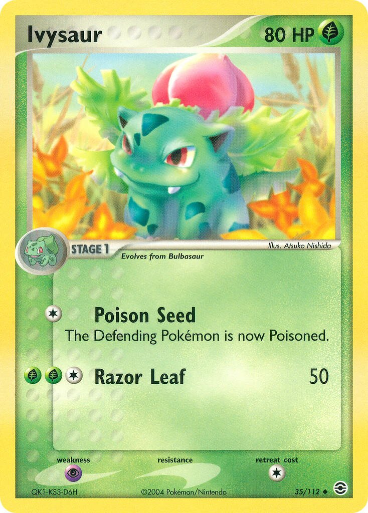 Ivysaur 035 — EX RossoFuoco e VerdeFoglia (Italian Pokémon TCG card)