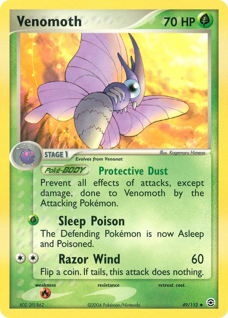 Venomoth 049 — EX RossoFuoco e VerdeFoglia (Italian Pokémon TCG card)