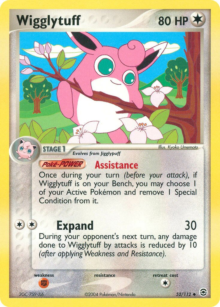 Wigglytuff 052 — EX RossoFuoco e VerdeFoglia (Italian Pokémon TCG card)
