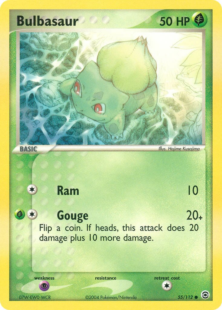 Bulbasaur 055 — EX RossoFuoco e VerdeFoglia (Italian Pokémon TCG card)