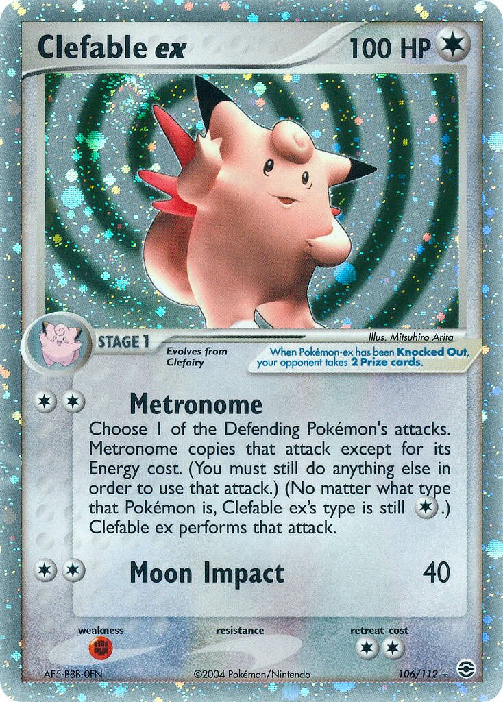 Clefable ex 106 — EX RossoFuoco e VerdeFoglia (Italian Pokémon TCG card)