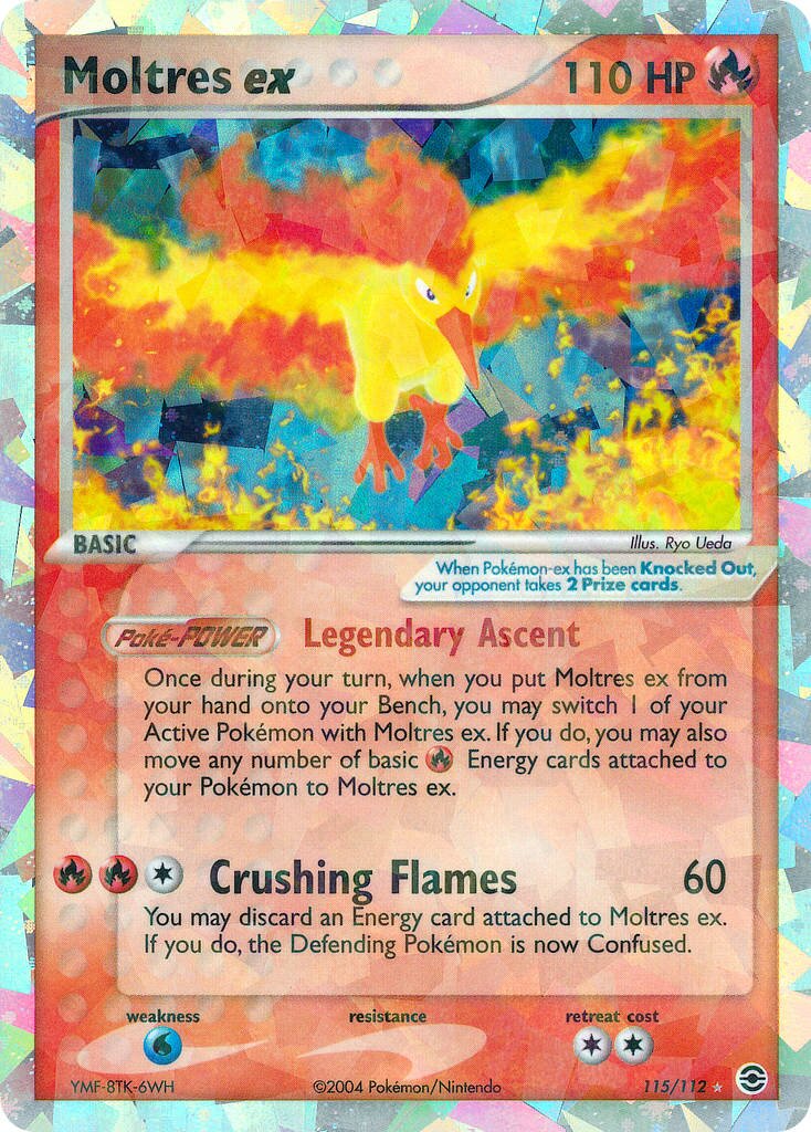 Moltres ex 115 — EX RossoFuoco e VerdeFoglia (Italian Pokémon TCG card)