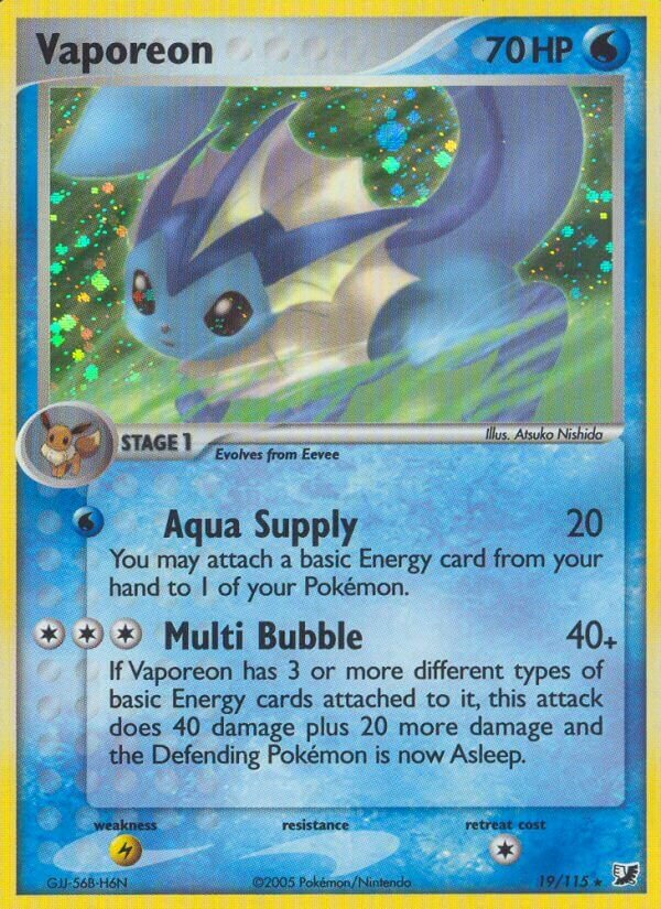 Vaporeon 019/117 — EX Forze Segrete (Italian Pokémon TCG card)