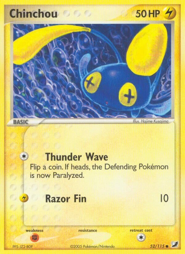 Chinchou 052/117 — EX Forze Segrete (Italian Pokémon TCG card)