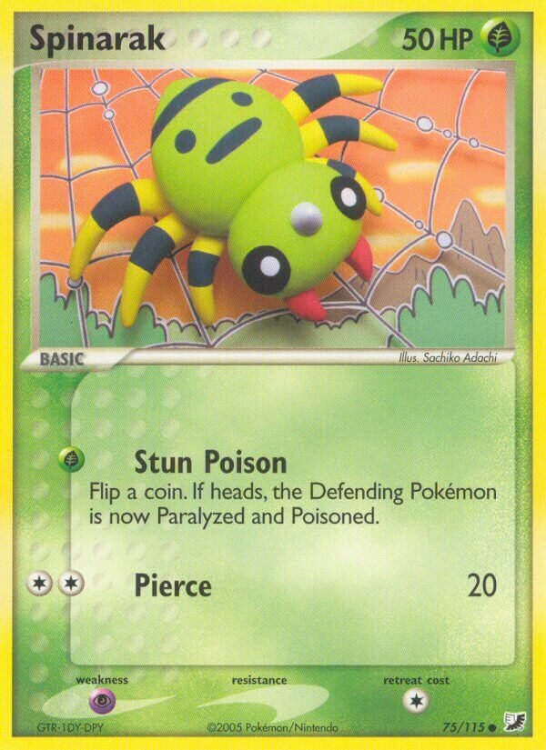 Spinarak 075/117 — EX Forze Segrete (Italian Pokémon TCG card)