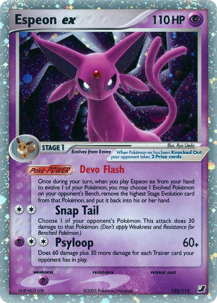 Espeon ex 102/117 — EX Forze Segrete (Italian Pokémon TCG card)