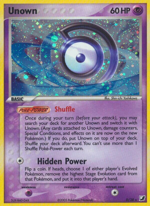 Unown D/28 — EX Forze Segrete (Italian Pokémon TCG card)