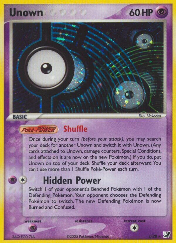 Unown I/28 — EX Forze Segrete (Italian Pokémon TCG card)