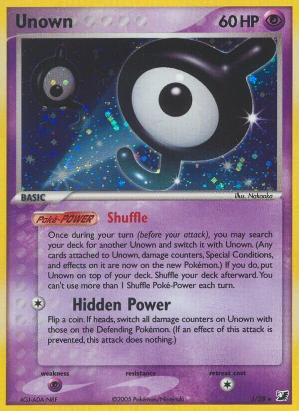 Unown J/28 — EX Forze Segrete (Italian Pokémon TCG card)