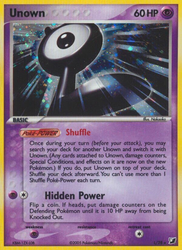 Unown L/28 — EX Forze Segrete (Italian Pokémon TCG card)