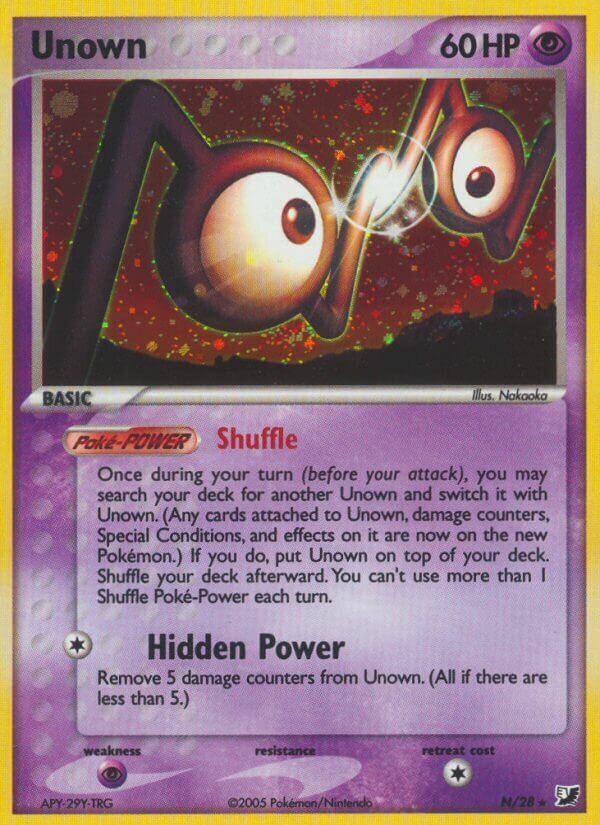 Unown N/28 — EX Forze Segrete (Italian Pokémon TCG card)