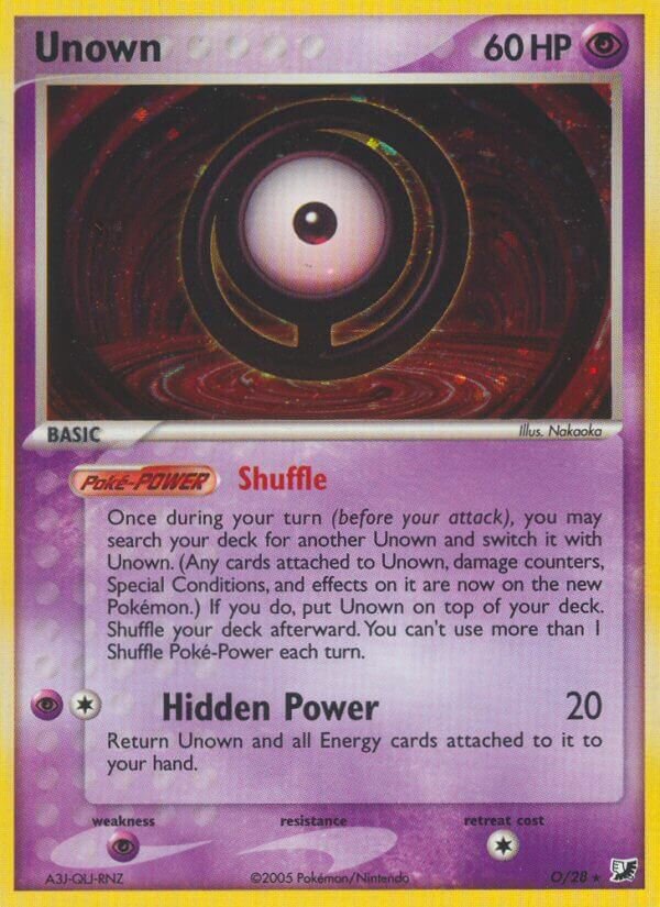 Unown O/28 — EX Forze Segrete (Italian Pokémon TCG card)