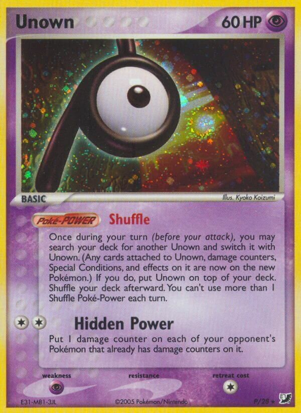 Unown P/28 — EX Forze Segrete (Italian Pokémon TCG card)