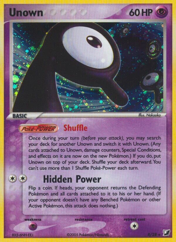 Unown R/28 — EX Forze Segrete (Italian Pokémon TCG card)