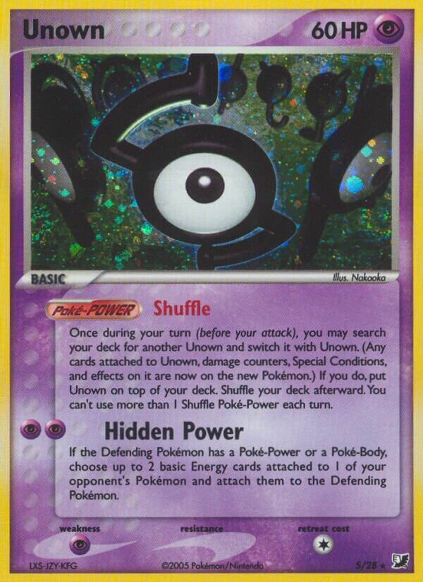 Unown S/28 — EX Forze Segrete (Italian Pokémon TCG card)