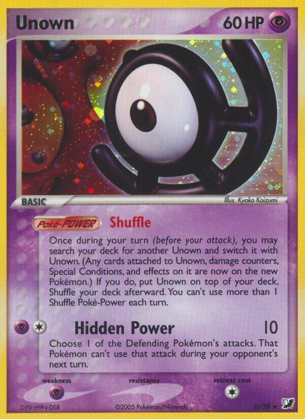 Unown U/28 — EX Forze Segrete (Italian Pokémon TCG card)