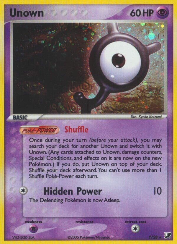 Unown Y/28 — EX Forze Segrete (Italian Pokémon TCG card)