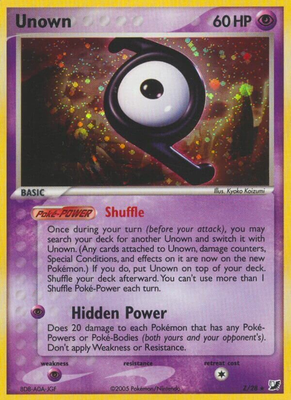 Unown Z/28 — EX Forze Segrete (Italian Pokémon TCG card)