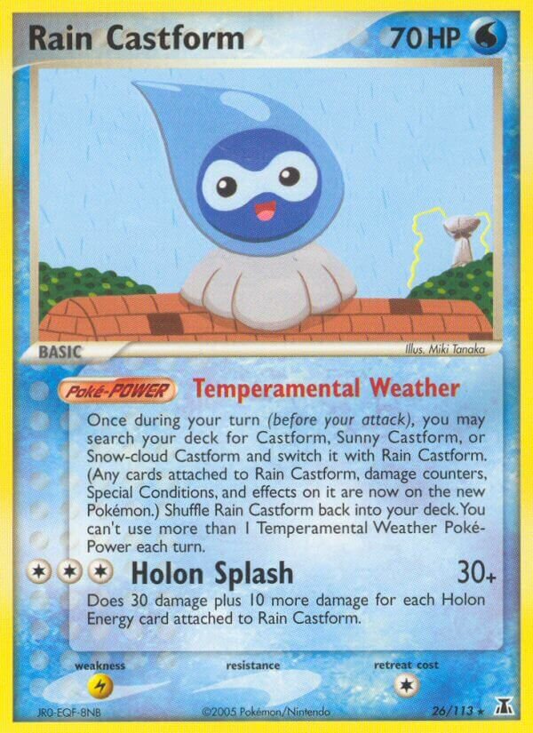 Rain Castform 026/114 — EX Specie Delta (Italian Pokémon TCG card)