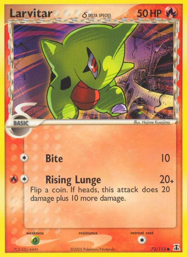 Larvitar 073/114 — EX Specie Delta (Italian Pokémon TCG card)