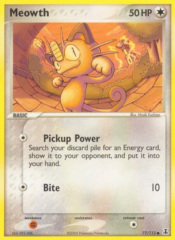 Meowth 077/114 — EX Specie Delta (Italian Pokémon TCG card)