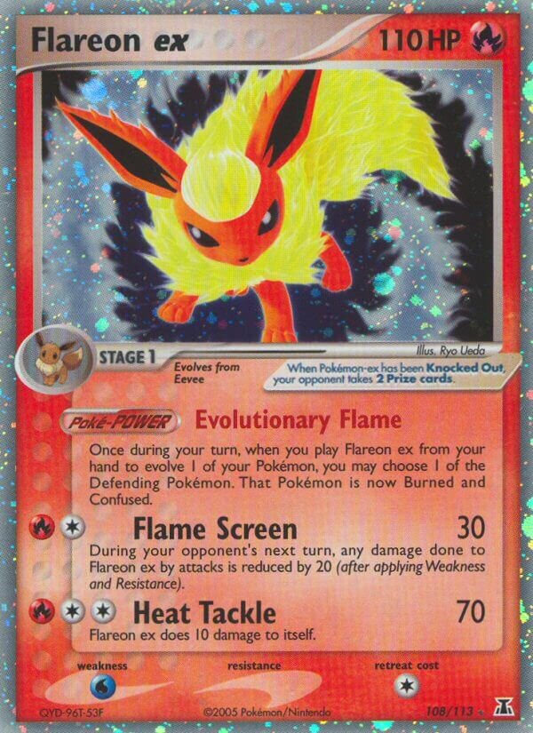 Flareon ex 108/114 — EX Specie Delta (Italian Pokémon TCG card)