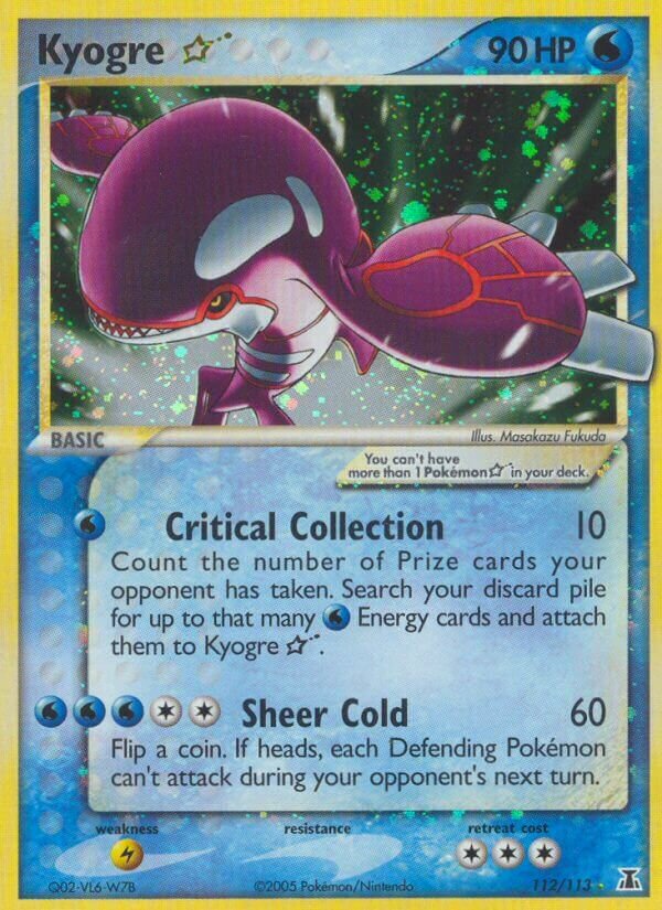 Kyogre ☆ 112/114 — EX Specie Delta (Italian Pokémon TCG card)