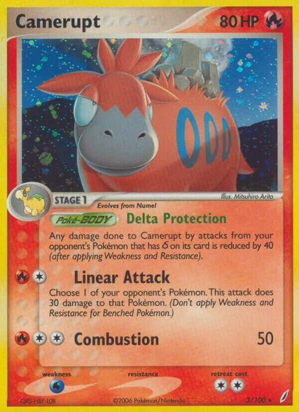 Camerupt 003/100 — EX Guardiani dei Cristalli (Italian Pokémon TCG card)