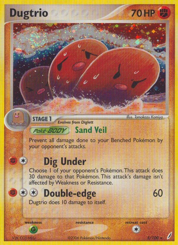 Dugtrio 005/100 — EX Guardiani dei Cristalli (Italian Pokémon TCG card)