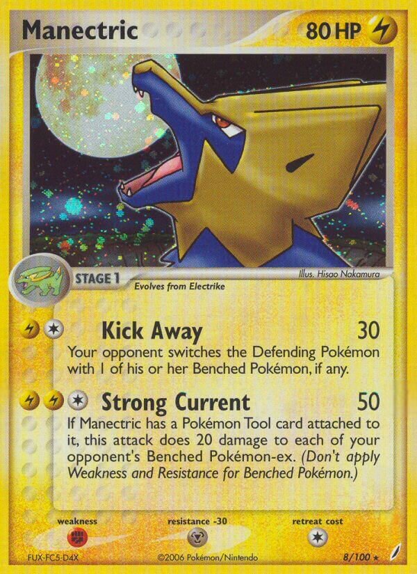 Manectric 008/100 — EX Guardiani dei Cristalli (Italian Pokémon TCG card)