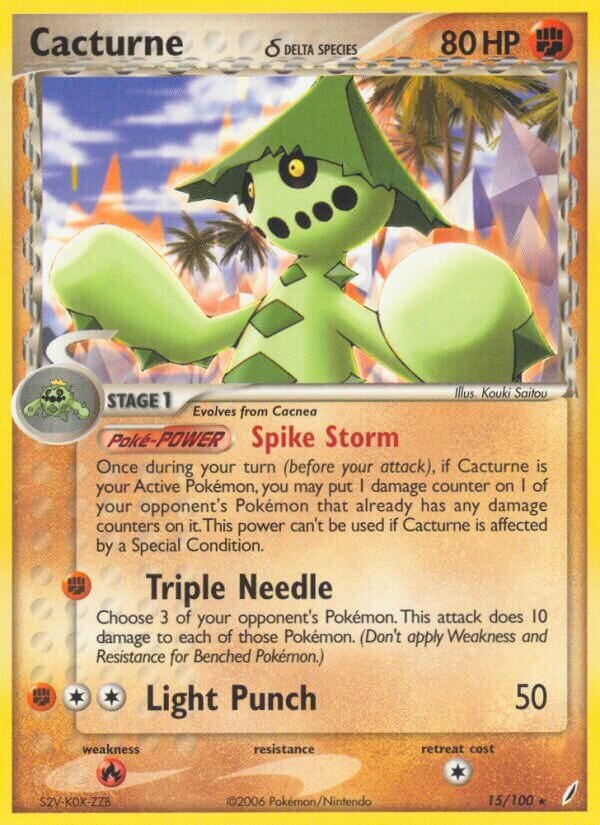 Cacturne 015/100 — EX Guardiani dei Cristalli (Italian Pokémon TCG card)