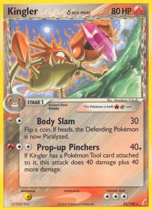 Kingler 022/100 — EX Guardiani dei Cristalli (Italian Pokémon TCG card)