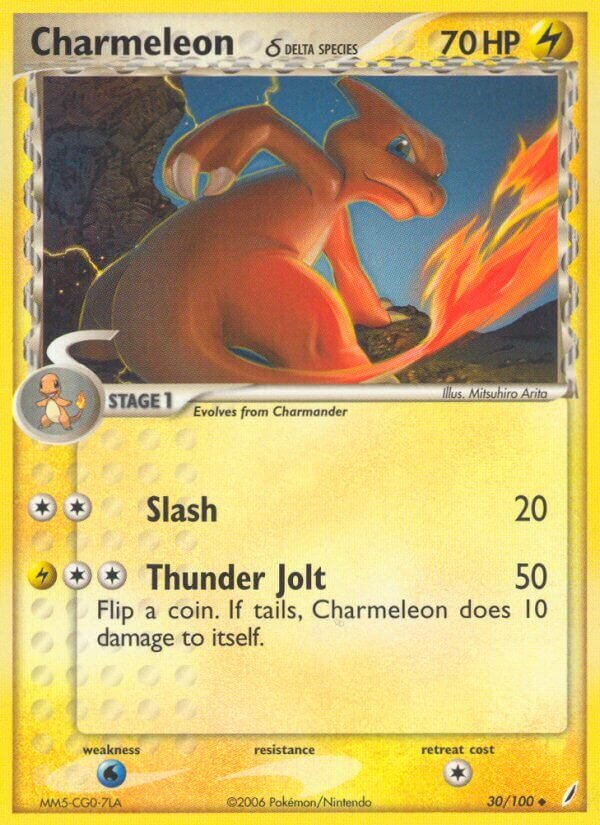 Charmeleon 030/100 — EX Guardiani dei Cristalli (Italian Pokémon TCG card)
