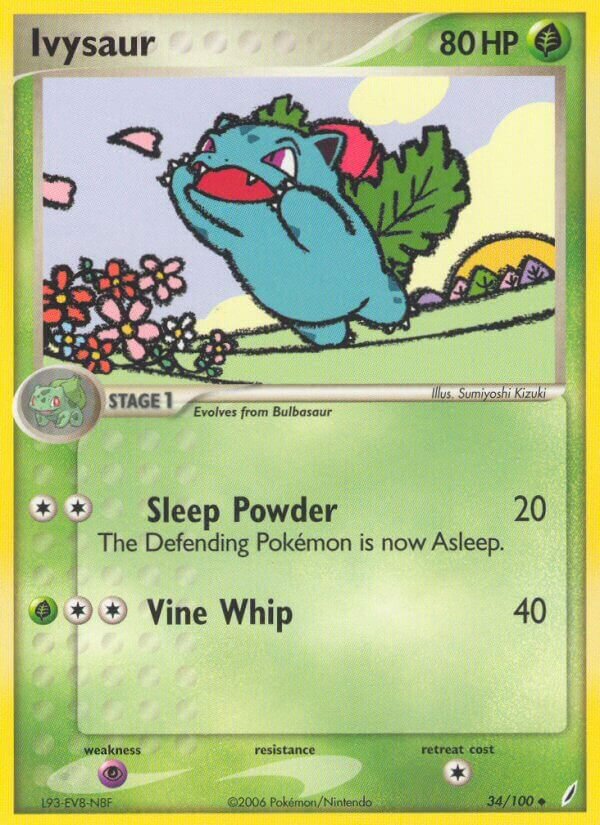 Ivysaur 034/100 — EX Guardiani dei Cristalli (Italian Pokémon TCG card)
