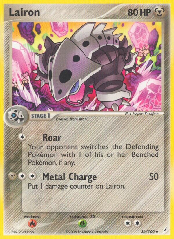 Lairon 036/100 — EX Guardiani dei Cristalli (Italian Pokémon TCG card)