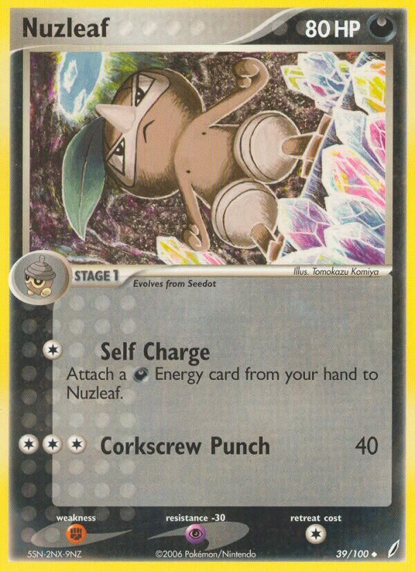 Nuzleaf 039/100 — EX Guardiani dei Cristalli (Italian Pokémon TCG card)