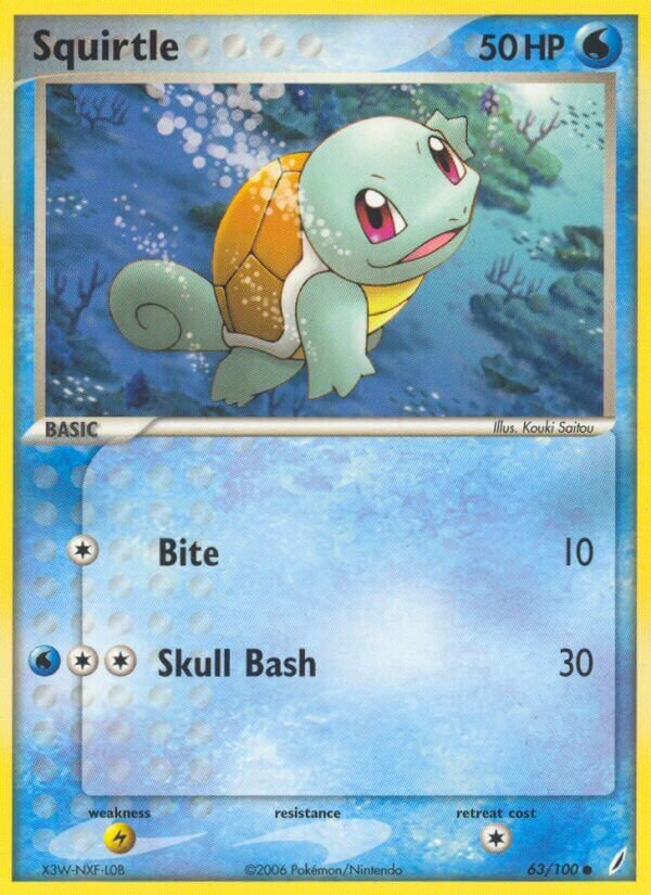 Squirtle 063/100 — EX Guardiani dei Cristalli (Italian Pokémon TCG card)