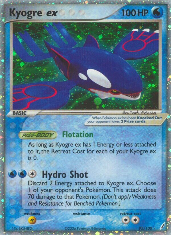 Kyogre ex 095/100 — EX Guardiani dei Cristalli (Italian Pokémon TCG card)