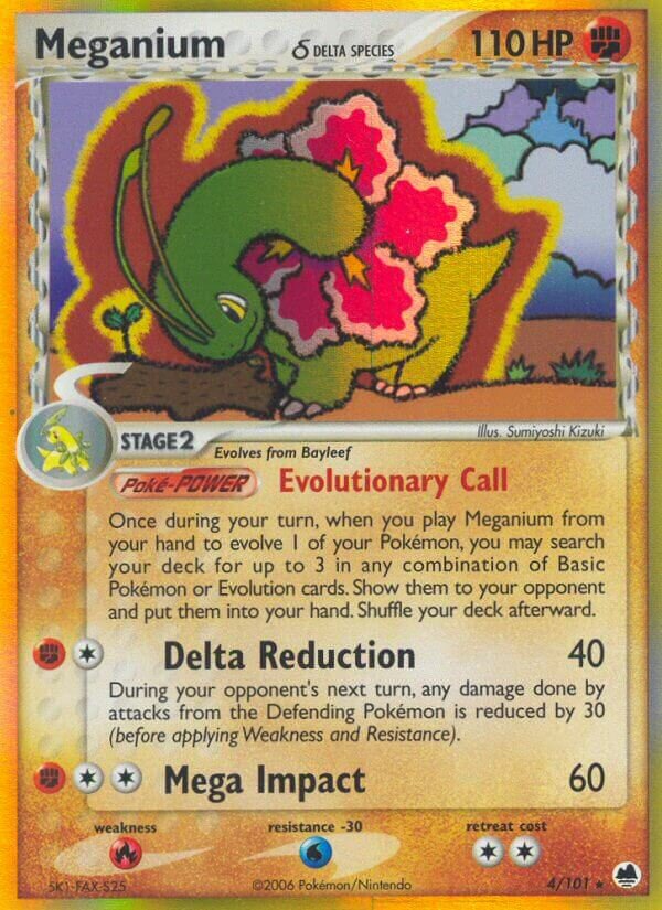 Meganium 004/101 — EX L’Isola dei Draghi (Italian Pokémon TCG card)