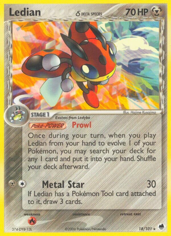 Ledian 018/101 — EX L’Isola dei Draghi (Italian Pokémon TCG card)