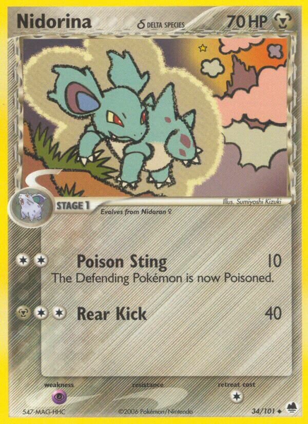 Nidorina 034/101 — EX L’Isola dei Draghi (Italian Pokémon TCG card)