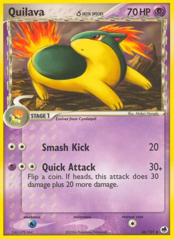 Quilava 036/101 — EX L’Isola dei Draghi (Italian Pokémon TCG card)