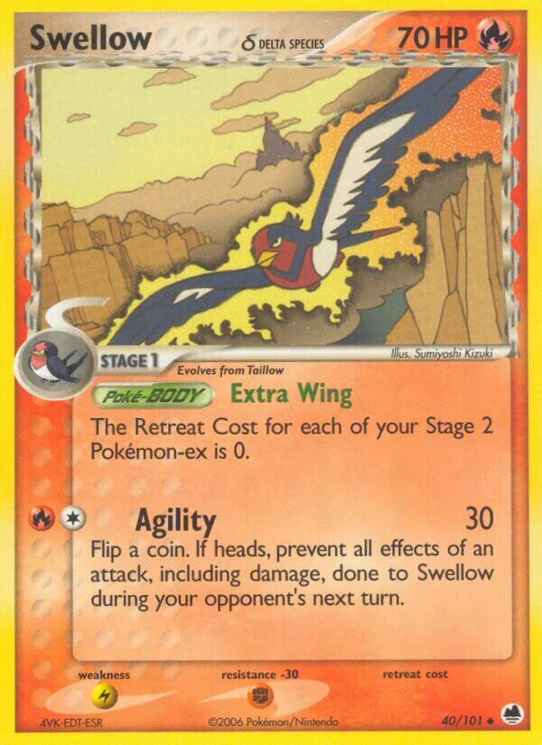 Swellow 040/101 — EX L’Isola dei Draghi (Italian Pokémon TCG card)