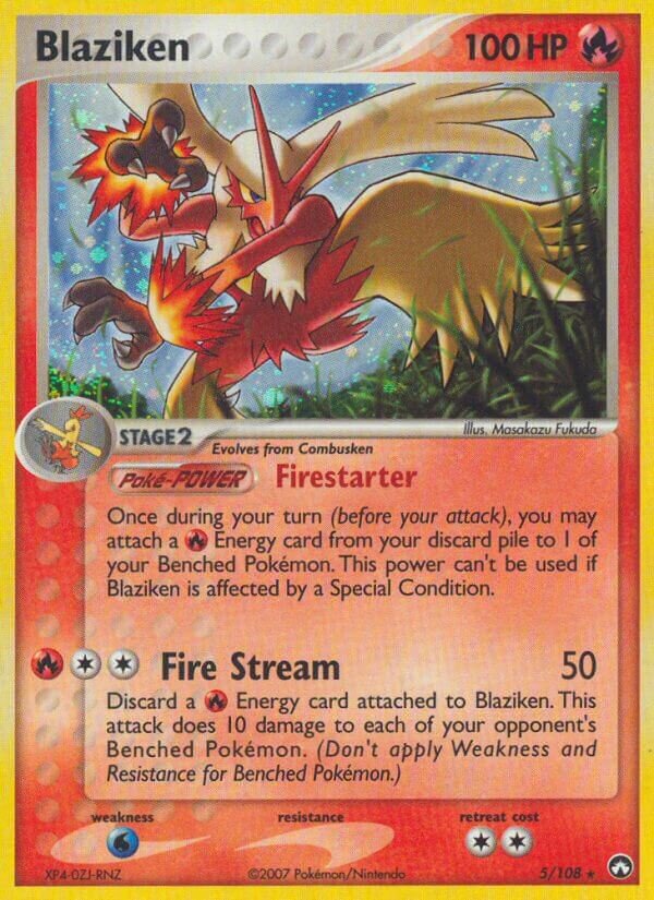 Blaziken 005/108 — EX Power Keepers (Italian Pokémon TCG card)
