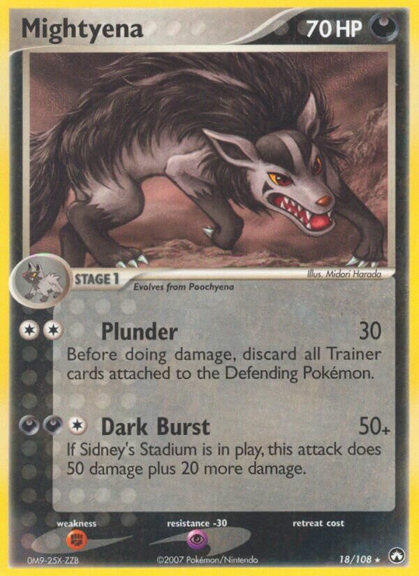 Mightyena 018/108 — EX Power Keepers (Italian Pokémon TCG card)