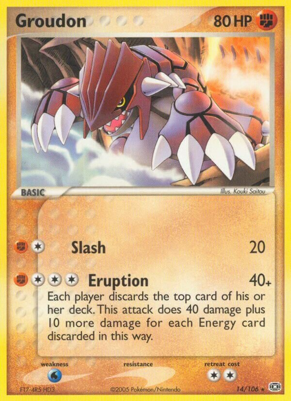 Groudon 014/107 — EX Smeraldo (Italian Pokémon TCG card)