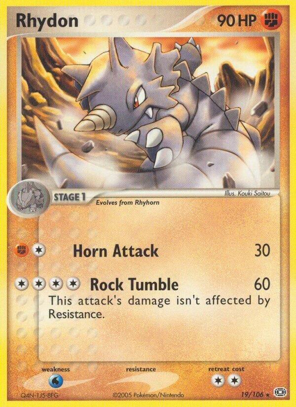 Rhydon 019/107 — EX Smeraldo (Italian Pokémon TCG card)
